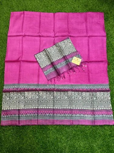 Pure Handloom Tussar Silk Dress Materials | Top & Dupatta Only